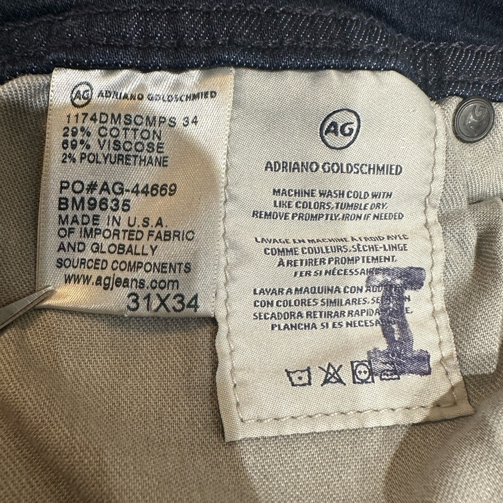 AG Adriano Goldschmied - The Graduate - Men's Indigo Straight Jeans - Size 30 - Picture 14 of 15